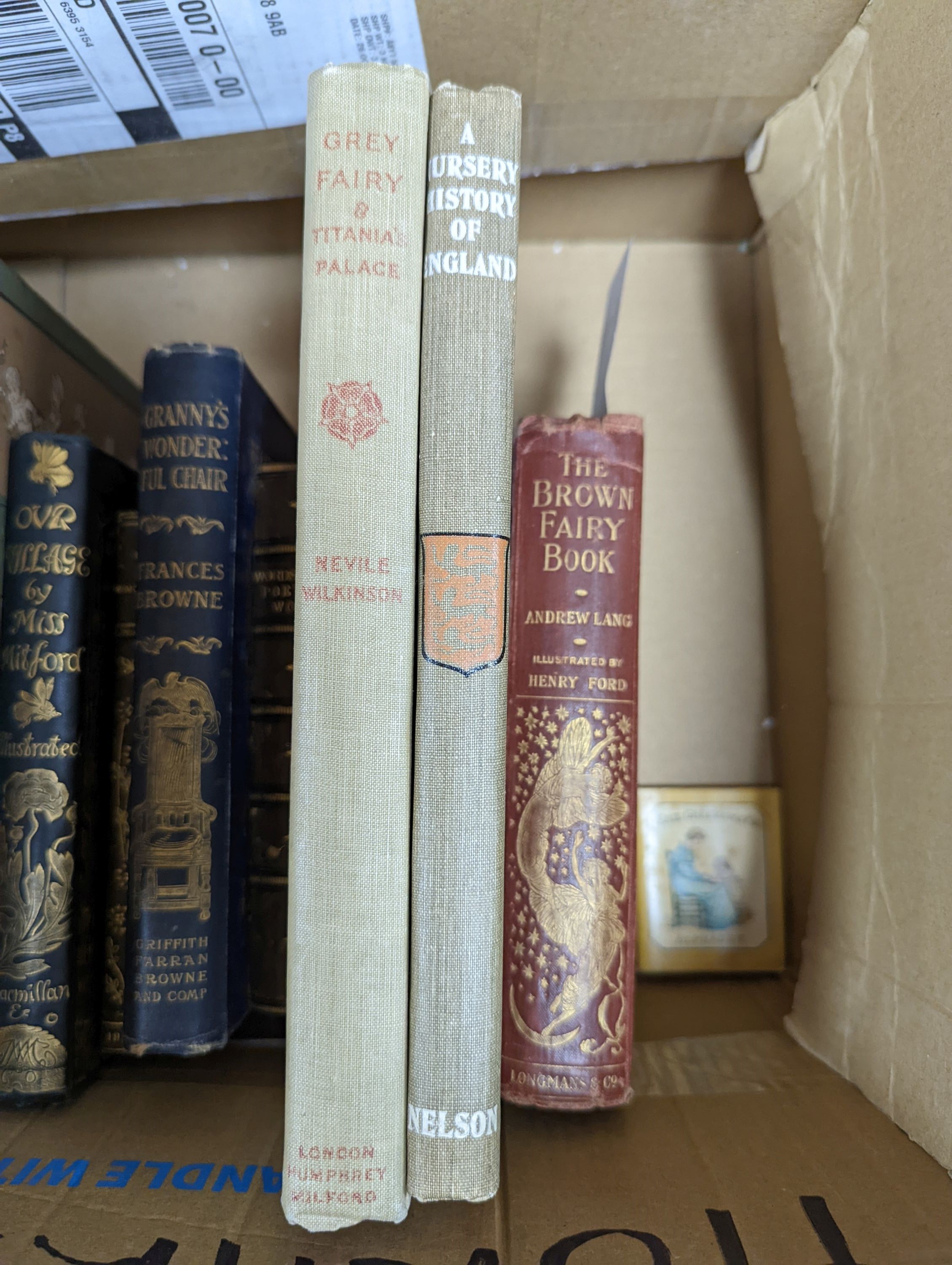 Mitford, Mary Russell - Our Village ..., one hundred illus. by Hugh Thomson; publisher's gilt-pictorial cloth, dark green e/ps., ge., cr.8vo. reprinted 1893; Kingsley, Charles - The Water-Babies ...